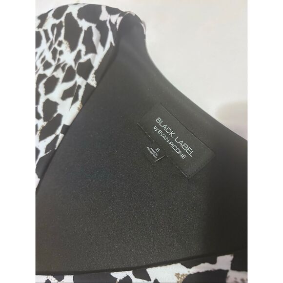Evan Picone Black Label Size16 Animal Print V-Neck Flowy Dress Cap Sleeve NEW - Picture 7 of 11